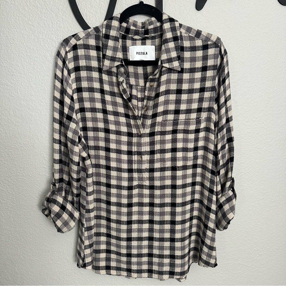 Pistola Medium, pull-over, collared tunic top